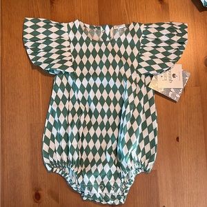 PLEATED RUFFLE SLEEVE BUBBLE | HARLEQUIN | COTTON POPLIN